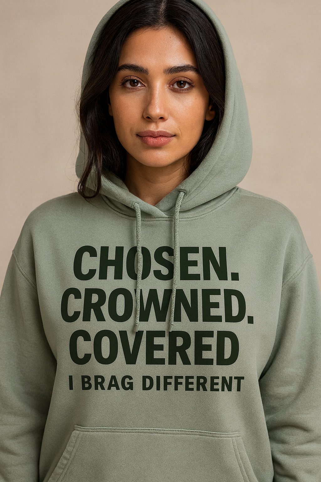 Chosen. Crowned. Covered Hoodie – I Brag Different